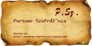Portner Szofrónia névjegykártya